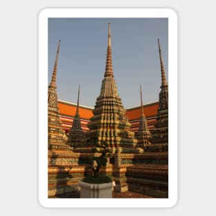 A group of small stupa at Phra Chedi Rai in Wat Pho temple, Bangkok Sticker